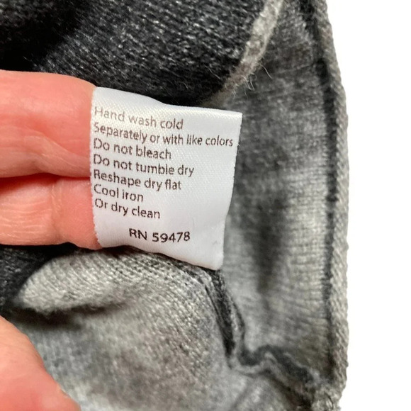 Benedetta B Long Gray Cardigan, Merino Wool Cashmere Blend, Made in Italy, Small - Picture 5 of 8